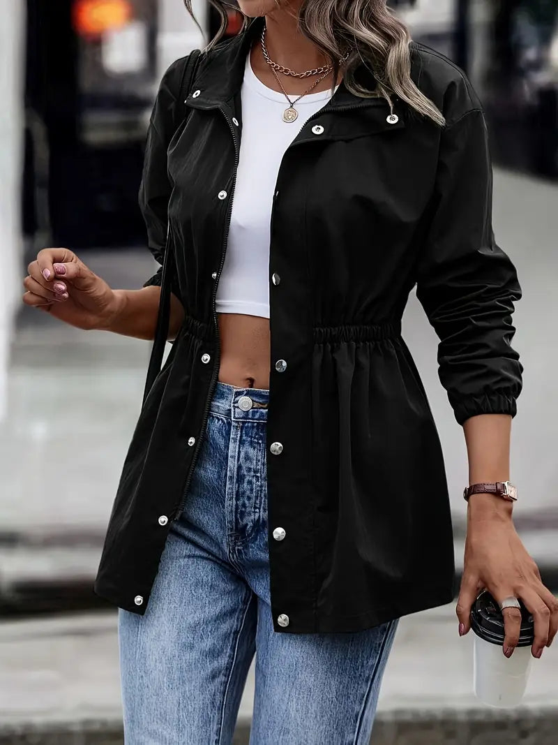 Olivia™ - Chic Mid-Length Windproof Zip-Up Jacket