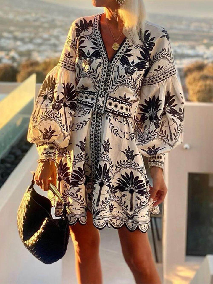 Laila - Printed Beach Loose Mini Dress