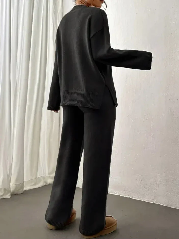 Lily™ - Warm Ribbed Casual Pantsuit