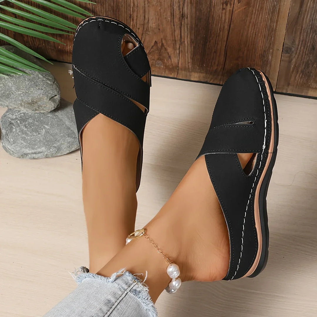 Ella™ - Stylish Round Toe Platform Wedge Sandals