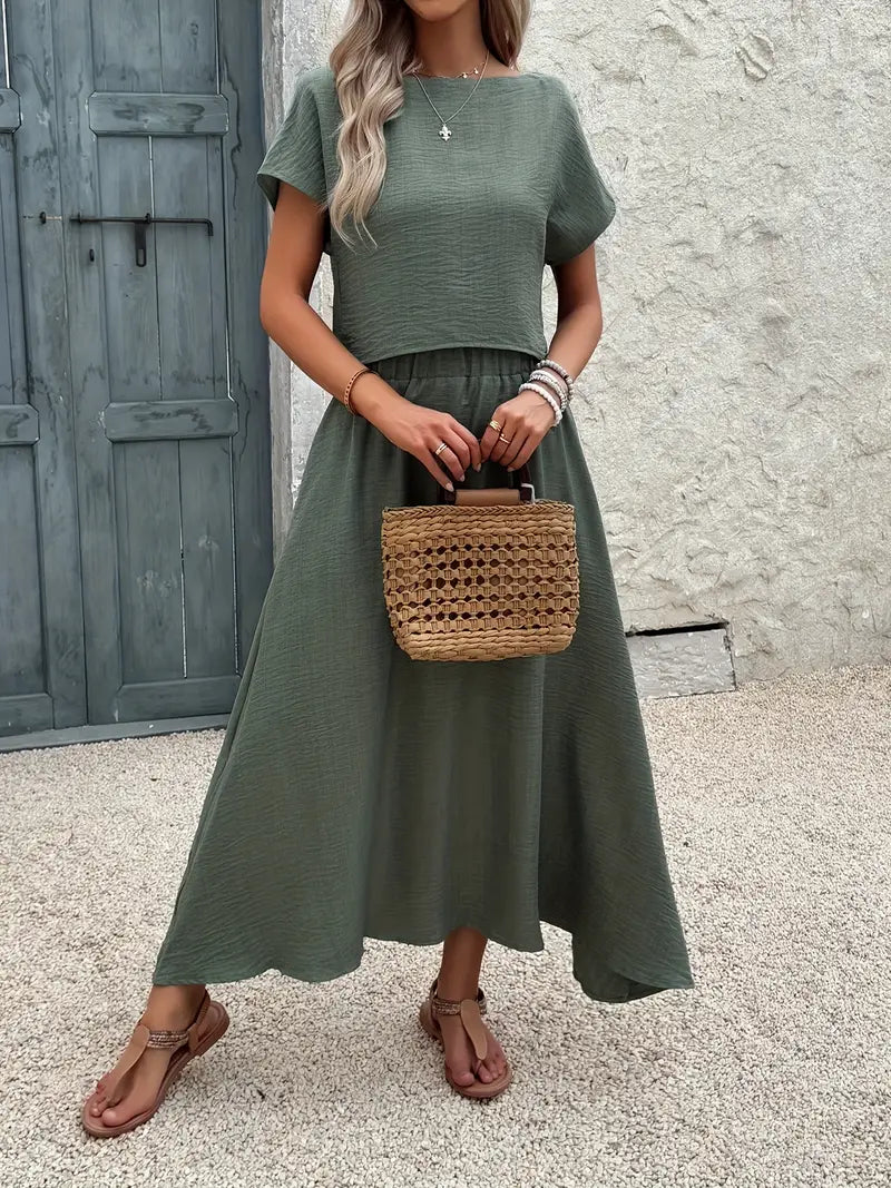 Hannah™ - Comfy Top and Skirt Set