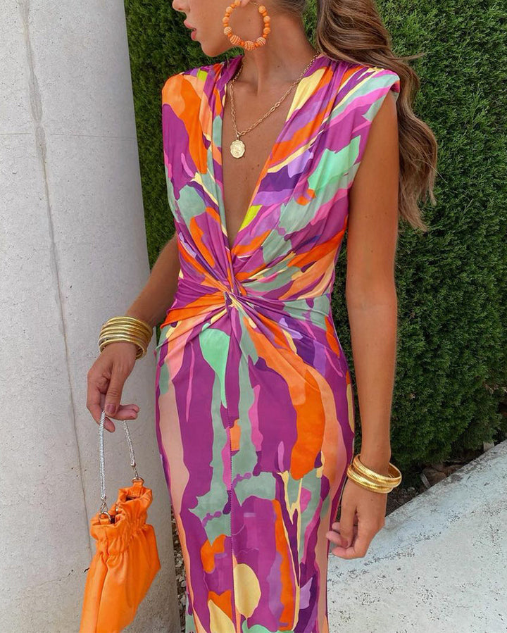 Élodie™ | Sleeveless Maxi Dress with Tied Detail