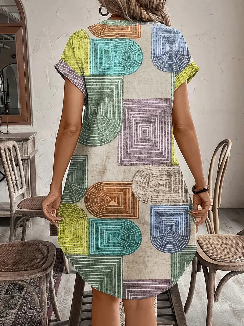 Lucille™ - Elegant Geometric Dress