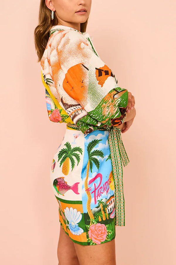 Kim - Belted Pocket Shirt Mini Dress