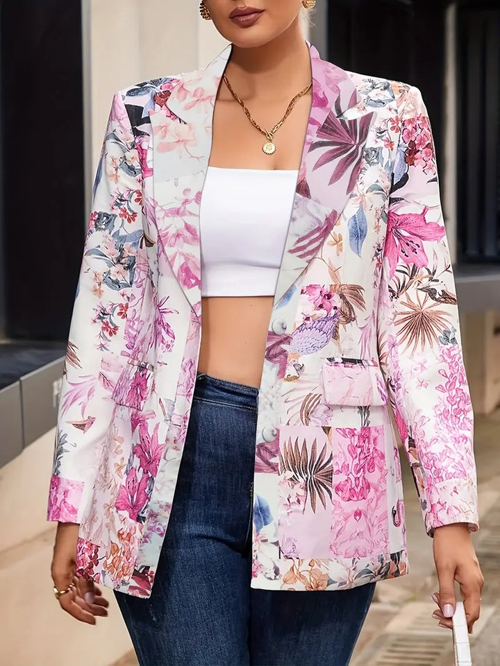 Ellie™ - Chic Floral Print Blazer
