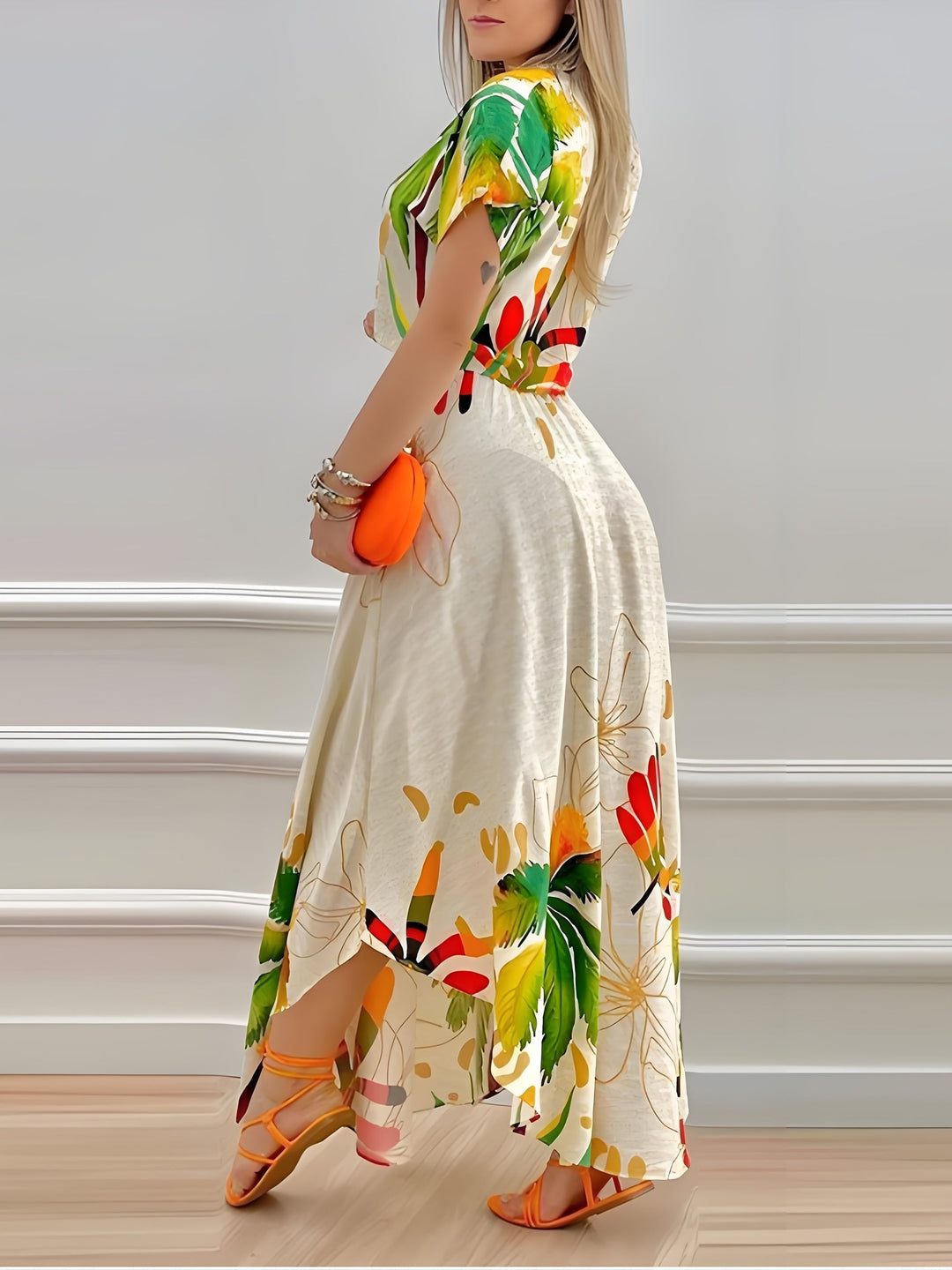 Aubrey™ - Stylish Tropical Print Dress Set