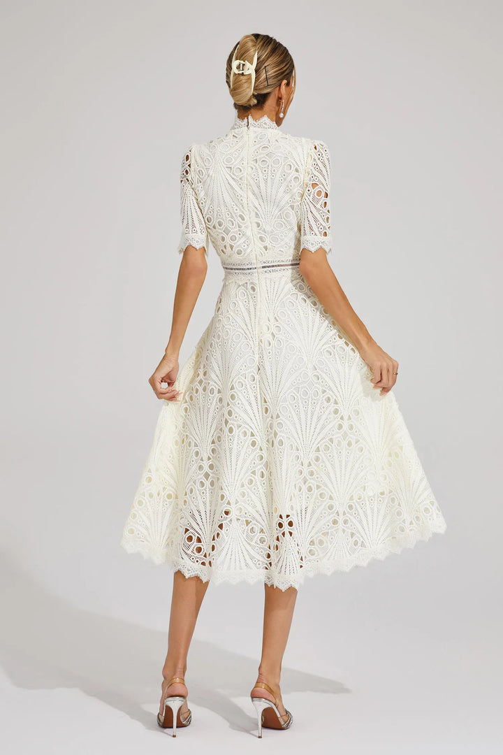 Leigh - Elegant Lace Midi Dress