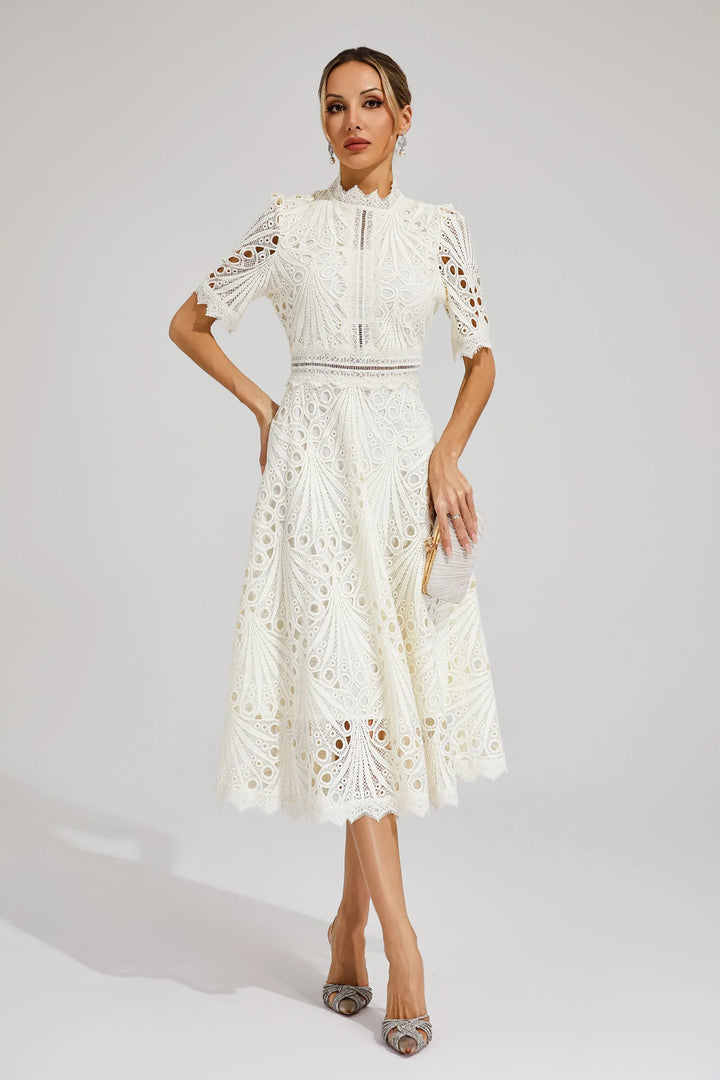 Leigh - Elegant Lace Midi Dress