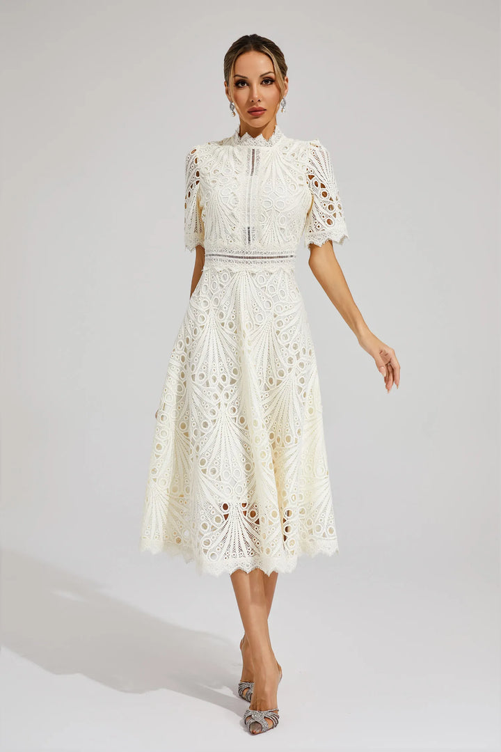 Leigh - Elegant Lace Midi Dress