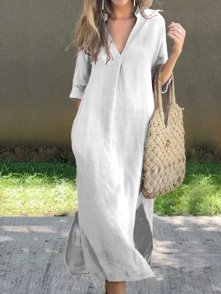 Alexa - Chic V-Neck Summer Maxi Dress