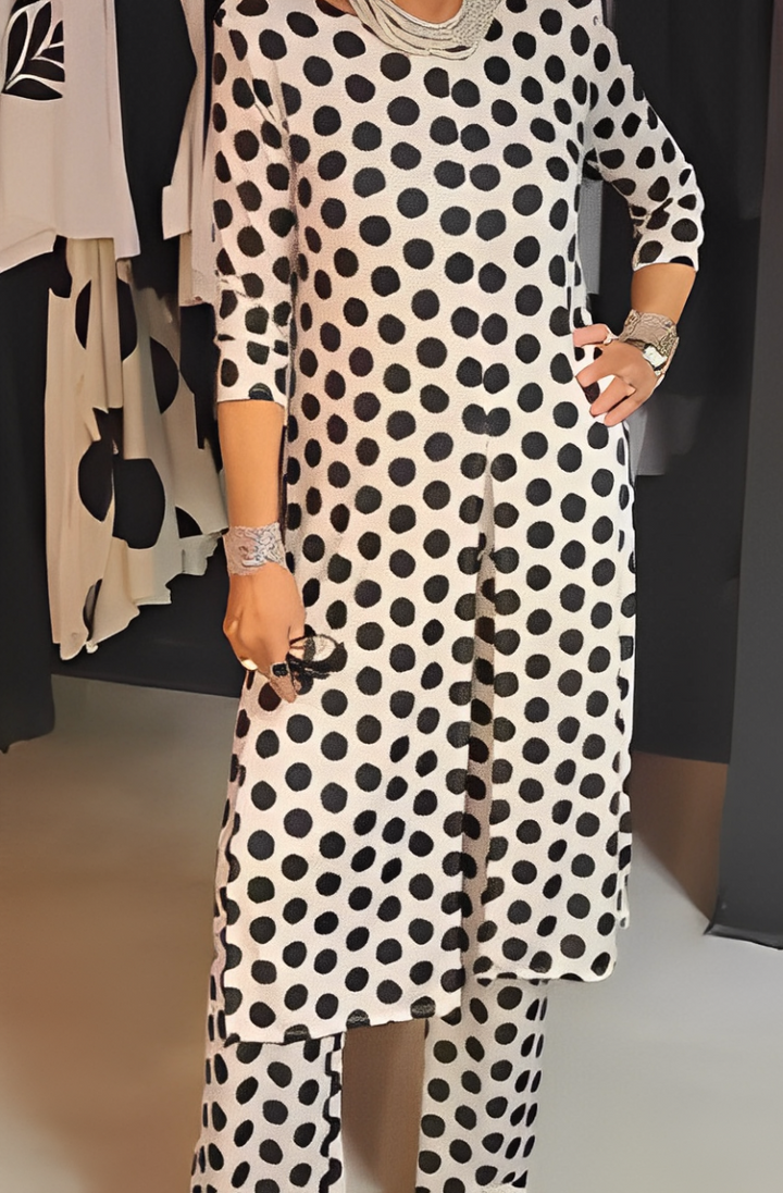 Greta | Polka Dot Ensemble with Feminine Charm
