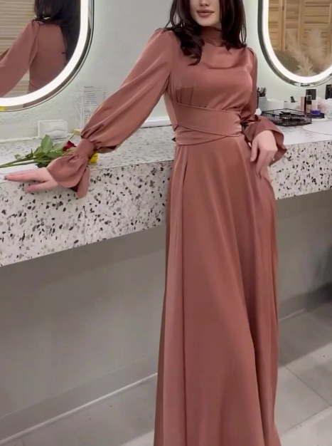 Frost - Elegant Satin Maxi Dress