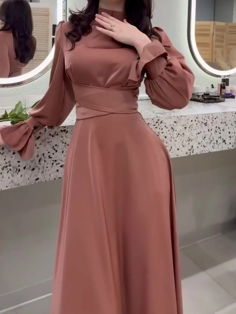 Frost - Elegant Satin Maxi Dress