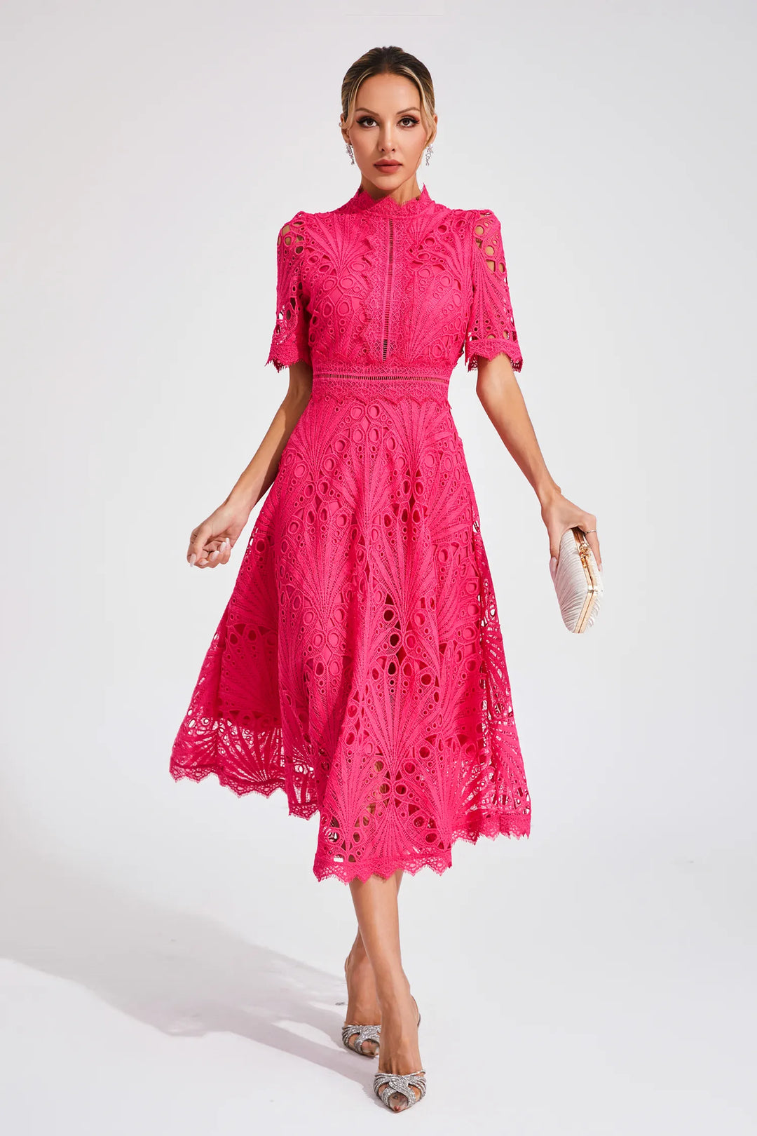 Leigh - Elegant Lace Midi Dress