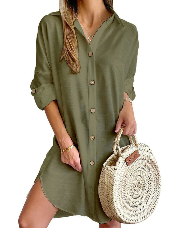 Cassy™ - Classic Button-Up Shirt Dress
