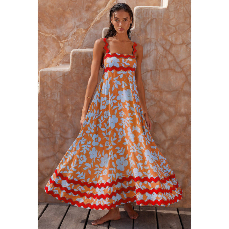 Ashly™ - Boho Slash Neck Maxi Dress