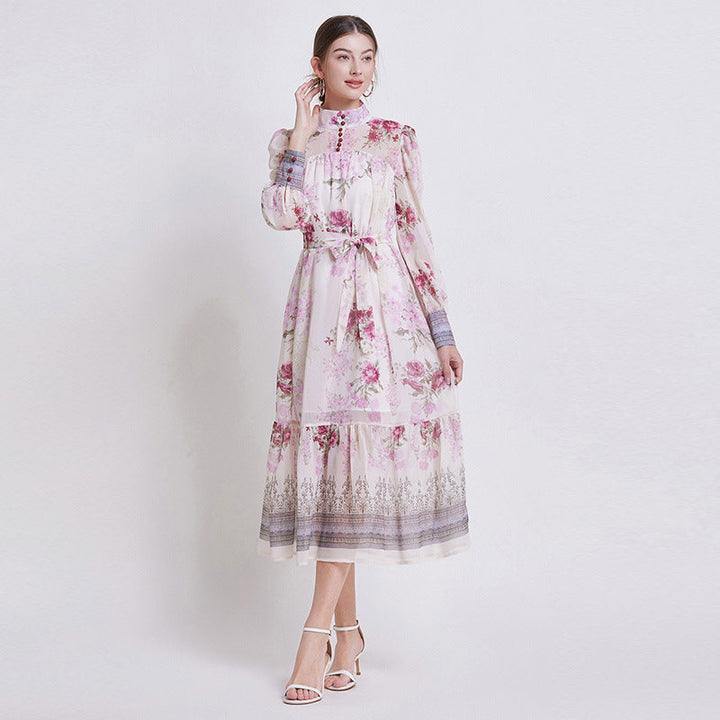 Sarah | Elegant Floral Chiffon Dress