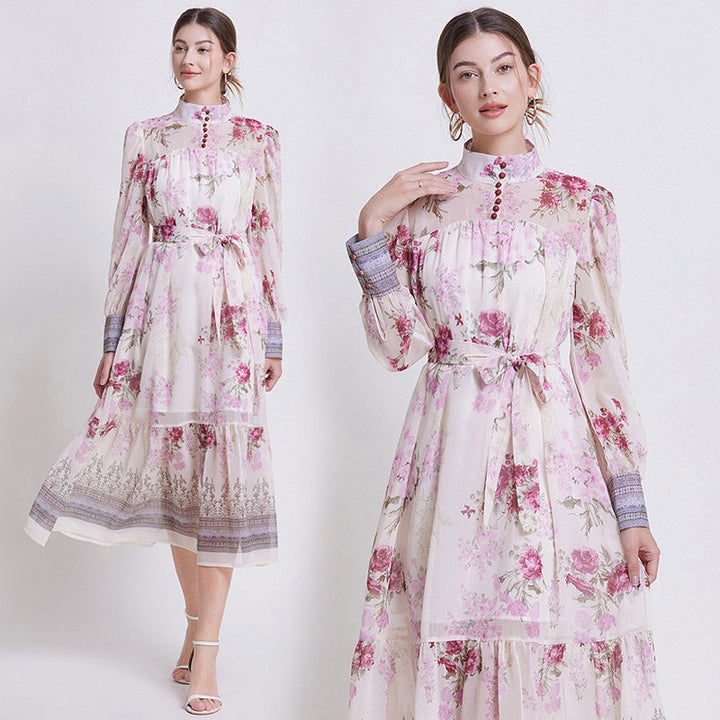 Sarah | Elegant Floral Chiffon Dress