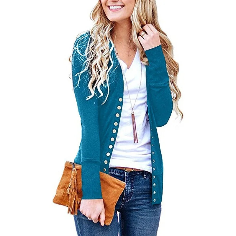 Aria™ - Modern Low Cut V-Neck Cardigan