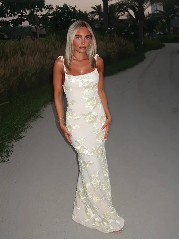 Tansy - Elegant Embroidered Floor-Length Dress