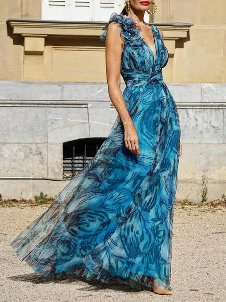 Léna™ - Peacock Blue Maxi Dress
