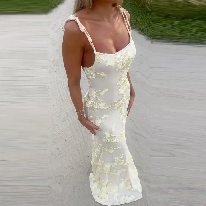 Tansy - Elegant Embroidered Floor-Length Dress