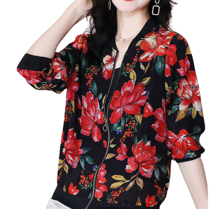 Sophia™ - Comfortable Floral Print Long Sleeve Jacket