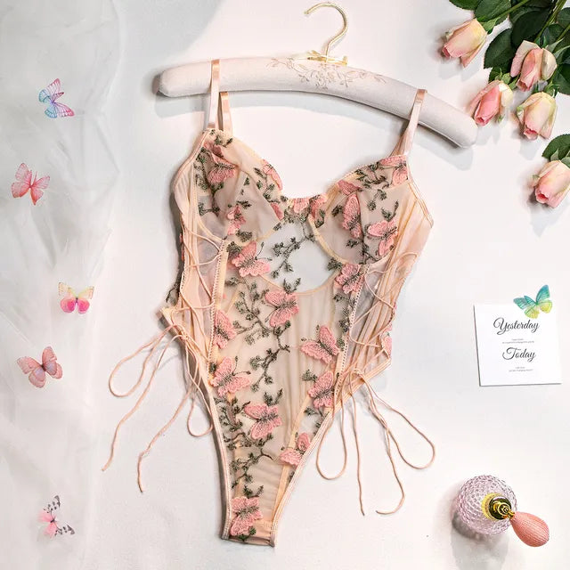 Victoria™ - Embroidered Butterfly Bodysuit