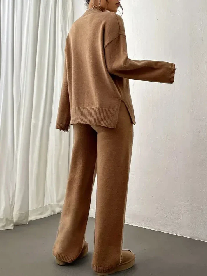 Lily™ - Warm Ribbed Casual Pantsuit