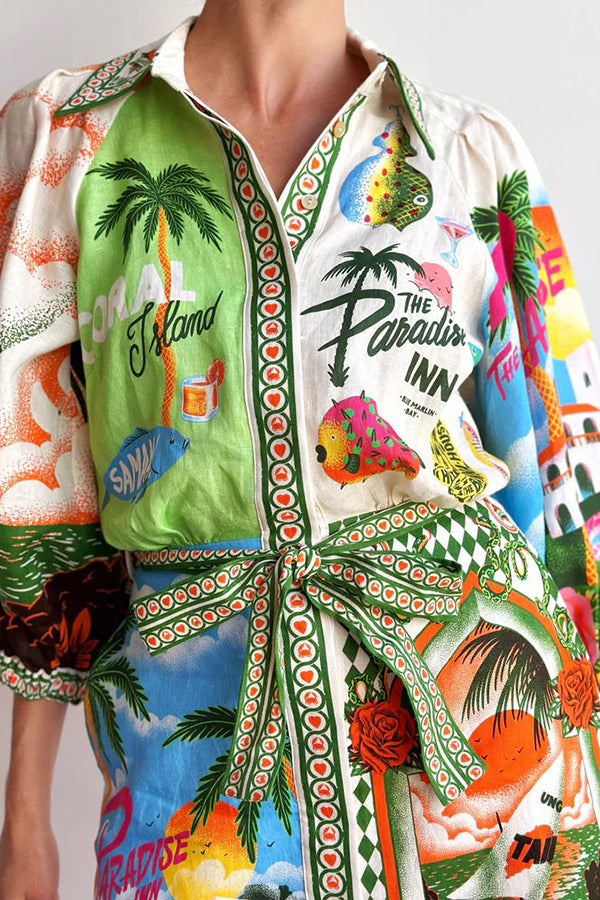 Kim - Belted Pocket Shirt Mini Dress