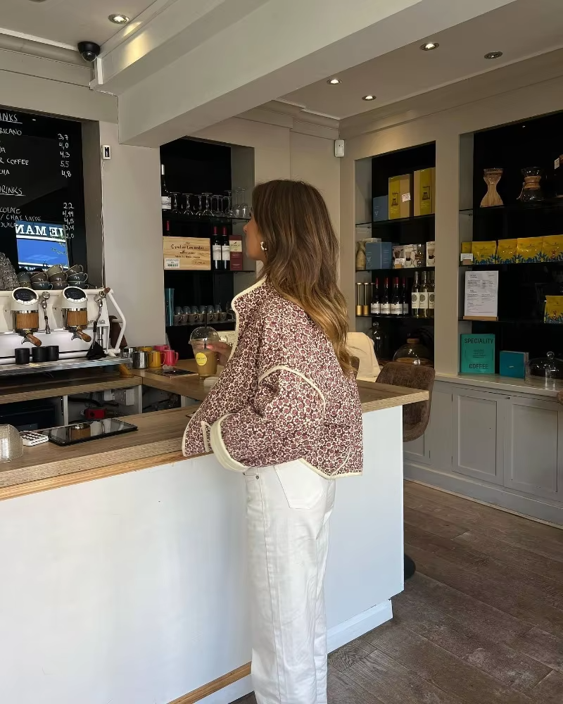 Layla™ - Modern Quilted Flower Print Jacket