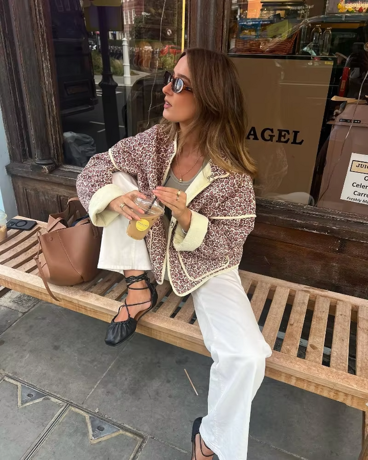 Layla™ - Modern Quilted Flower Print Jacket