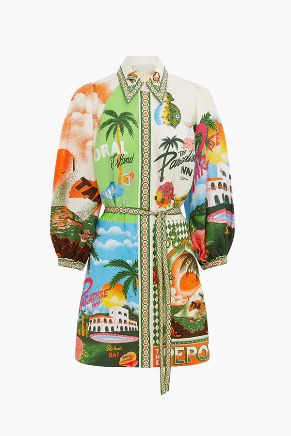 Kim - Belted Pocket Shirt Mini Dress