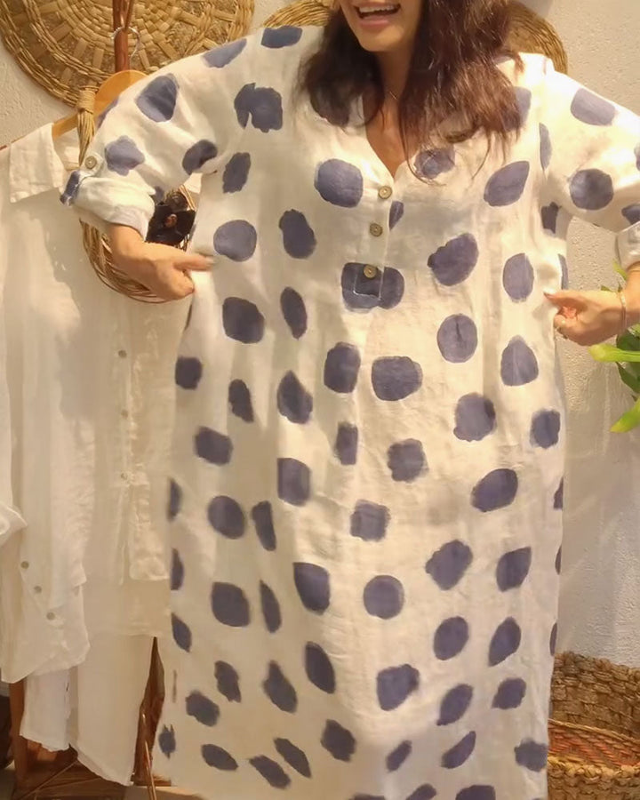 Alyssa™ - Polka Dot Long Sleeve Dress