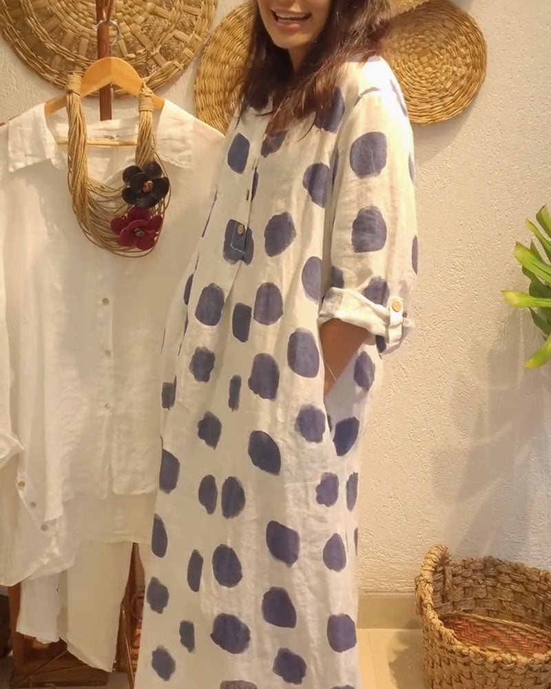 Alyssa™ - Polka Dot Long Sleeve Dress