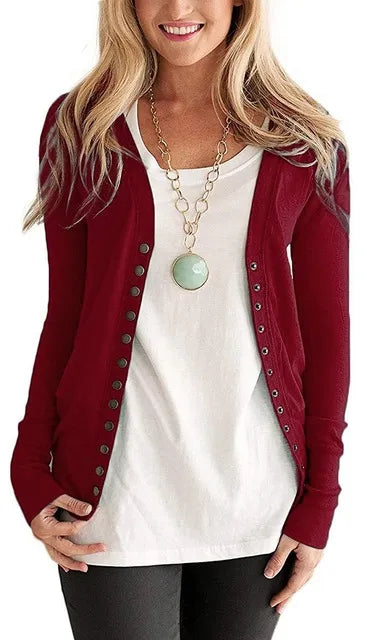 Aria™ - Modern Low Cut V-Neck Cardigan