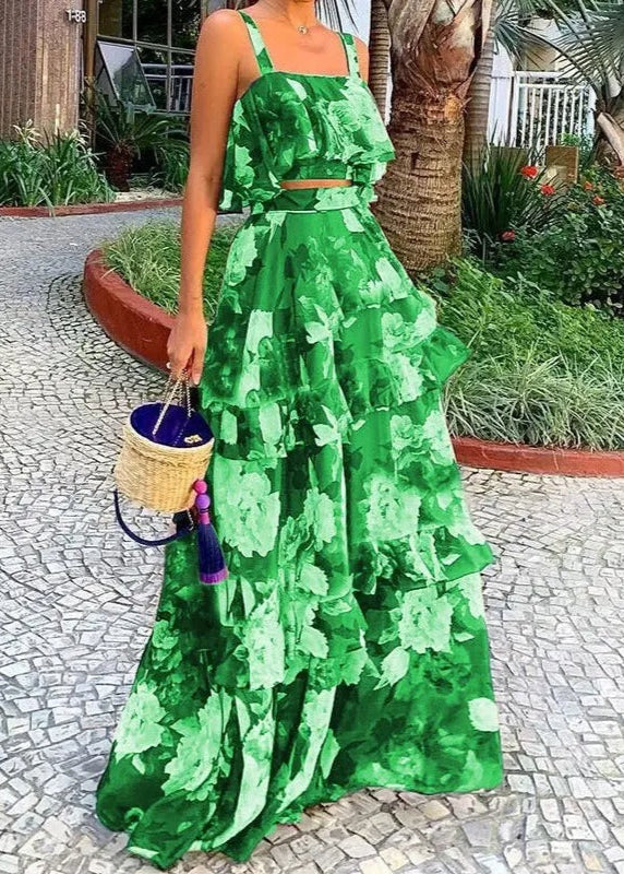 Scarlett™ - Modern Printed Two-piece Long Skirt Set