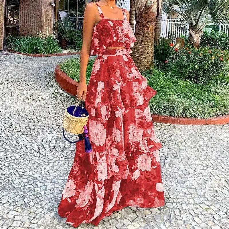 Scarlett™ - Modern Printed Two-piece Long Skirt Set