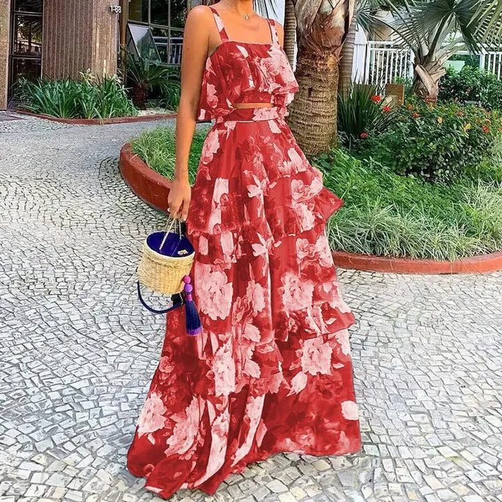 Scarlett™ - Modern Printed Two-piece Long Skirt Set