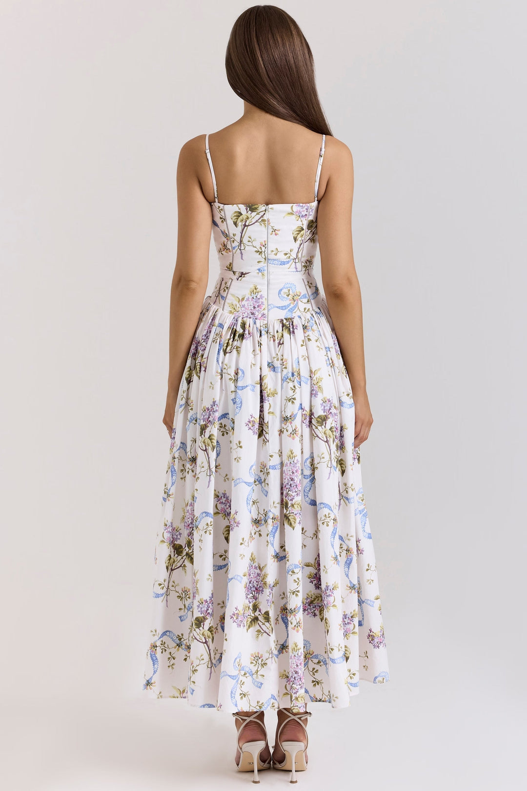 Kessara - Elegant Floral Spaghetti Strap Summer Maxi Dress